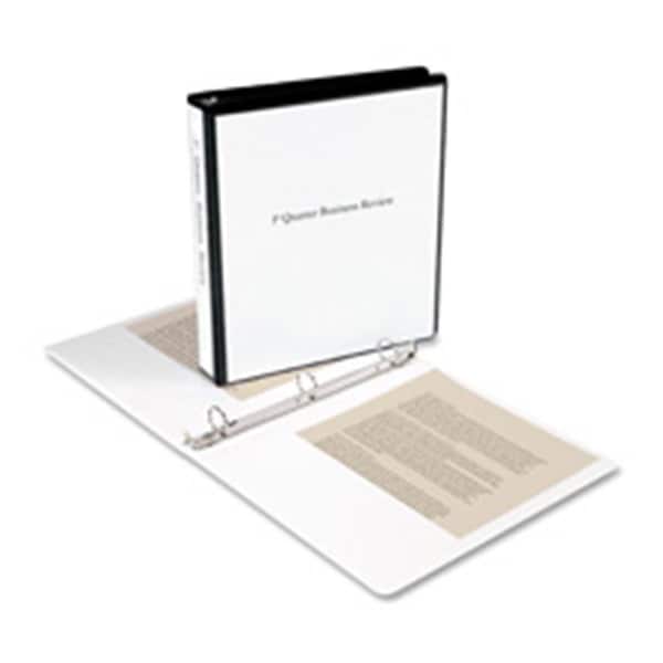 Business Source View Binder- w- 2 Inside Pockets- 1-.50in. Capacity- White, PK4 BSN09955 - main